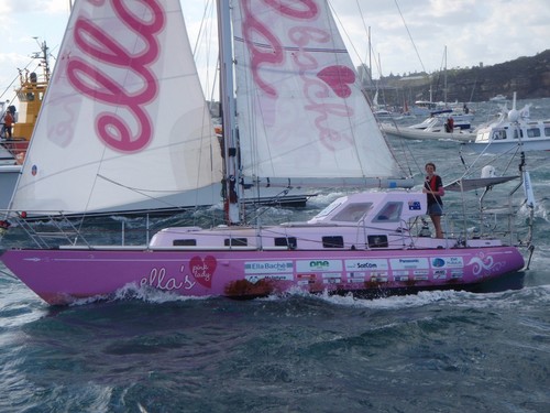 The S&S 34 Ella’s Pink Lady  in which Jessica Watson completed a global sail when still sixteen © NSW Maritime http://www.maritime.nsw.gov.au